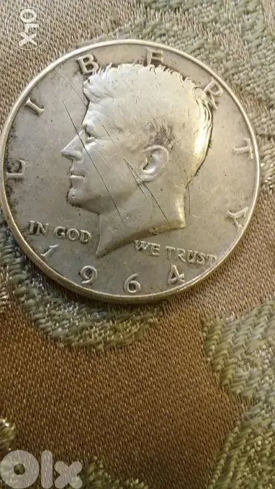 Half USA Dollar Silver year J. F. Kennedy year1964
