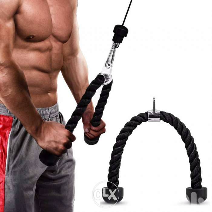 Tricep rope push pull down cord for bodybuilding 0