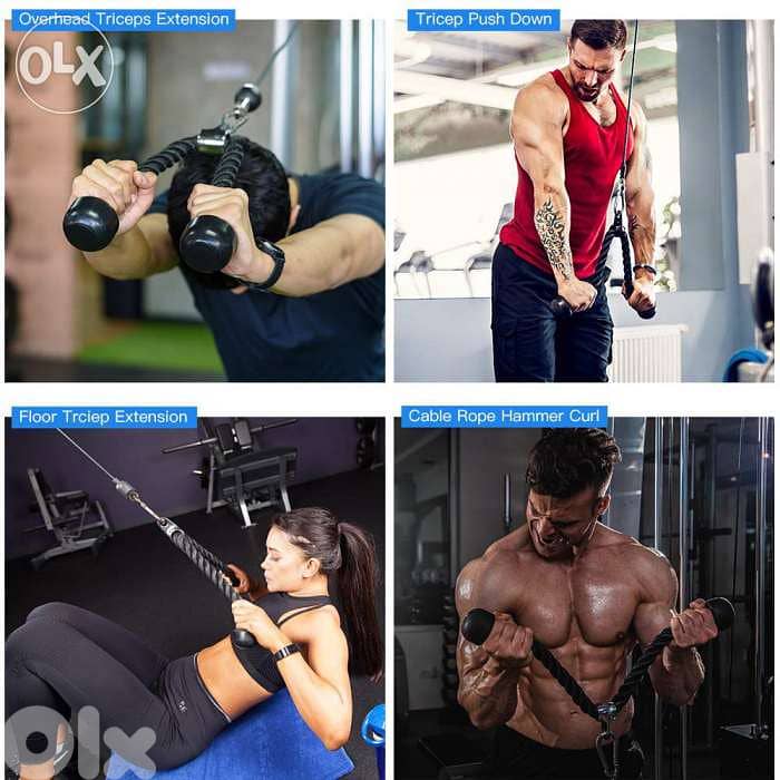 Tricep rope push pull down cord for bodybuilding 1