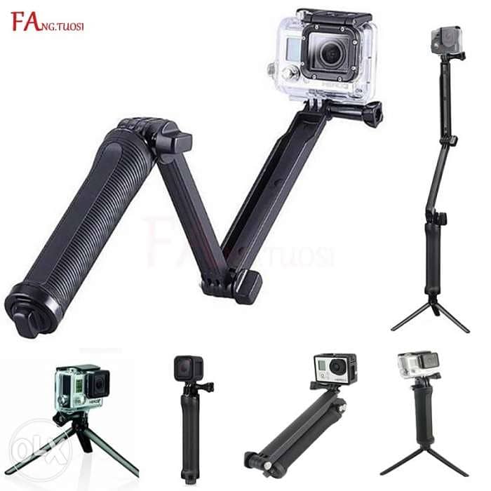 3 way Tripod and selfie for Gopros Hero 13 12 11. . . all action cam 1