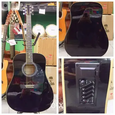 غيتار مع مخرج الكتريك  guitar black electro acoustic