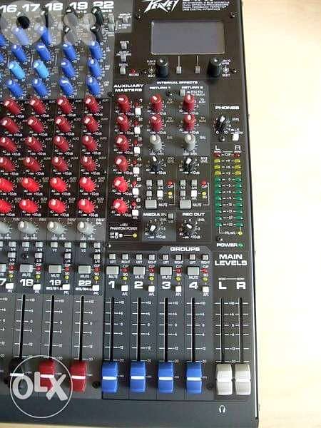 mixer peavey 24 input,double effect,6 aux,usb play & record+processor 6