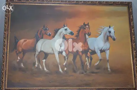big oil paint horses painting