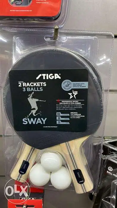 stiga sway 2 rackets + 3 balls stiga cup