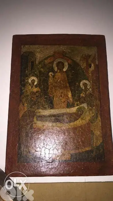antique 18th century icon dormition