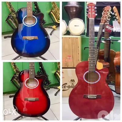 غيتار أكوستيك متوفر بأربعة الوان acoustic guitar new