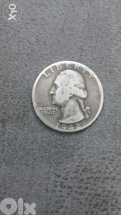 USA Quarter Dollar Silver Coin year 1942