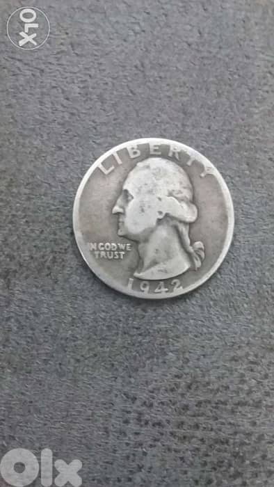 USA Quarter Dollar Silver Coin year 1942 0