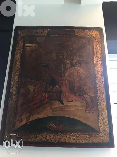 rare big early 19th century icon st Michael