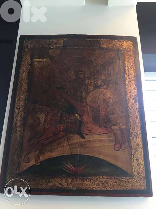 rare big early 19th century icon st Michael 0