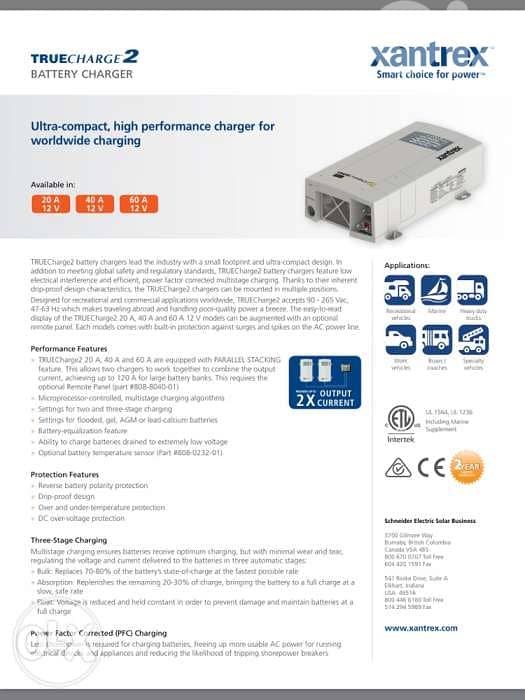 Xantrex True Charge2 12V high performance ultra compact 40Amp Charger 1