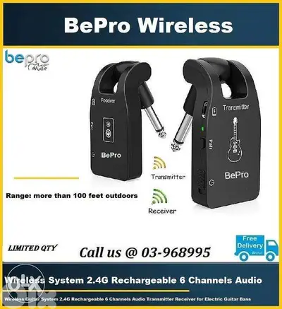 Wireless Guitar System 2.4G Rechargeable , Wireless Jack