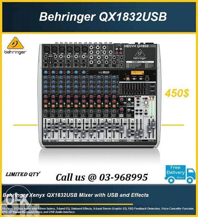 Behringer Mixer QX1832USB Boxed & new, Analog Mixer 0