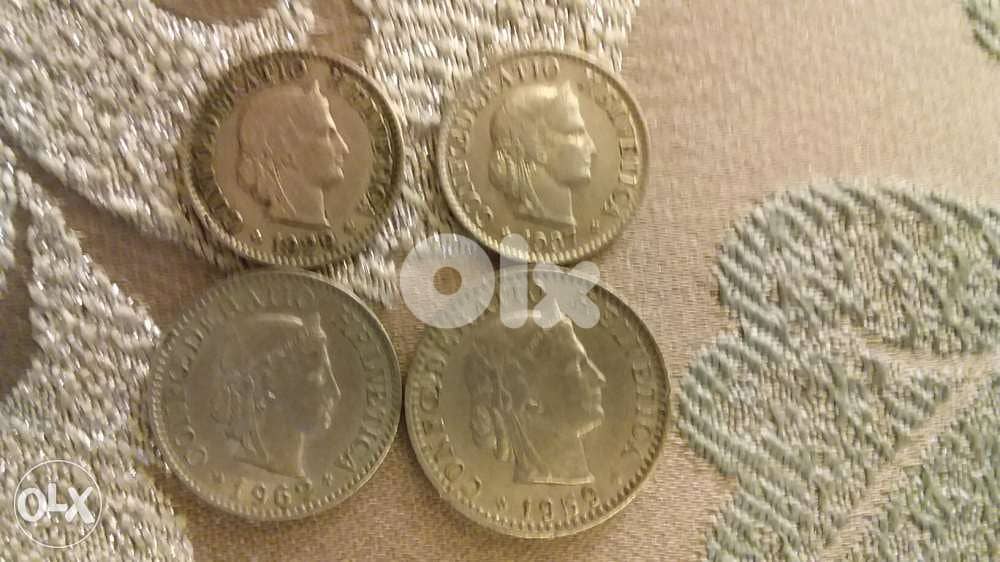Set of Four Swiss Francs coins year 1929 and up 0