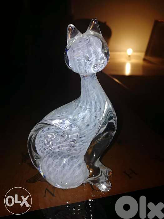 Crystal cat statue 0