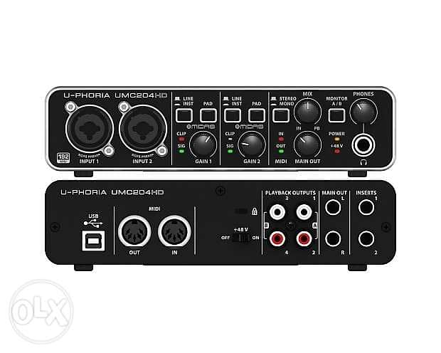 Behringer U-Phoria UMC204HD USB Audio Interface with Midi I/O 1