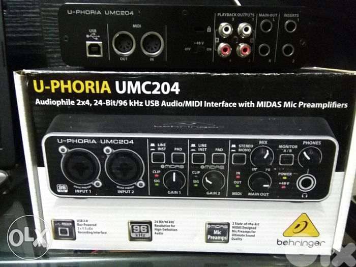 Behringer U-Phoria UMC204HD USB Audio Interface with Midi I/O 3