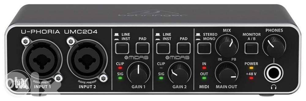 Behringer U-Phoria UMC204HD USB Audio Interface with Midi I/O 4