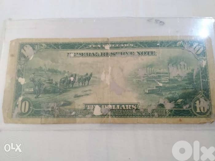 USA Ten Dollars Jackson mint Fedral Bank Reserve Banknoteyear 1914 1