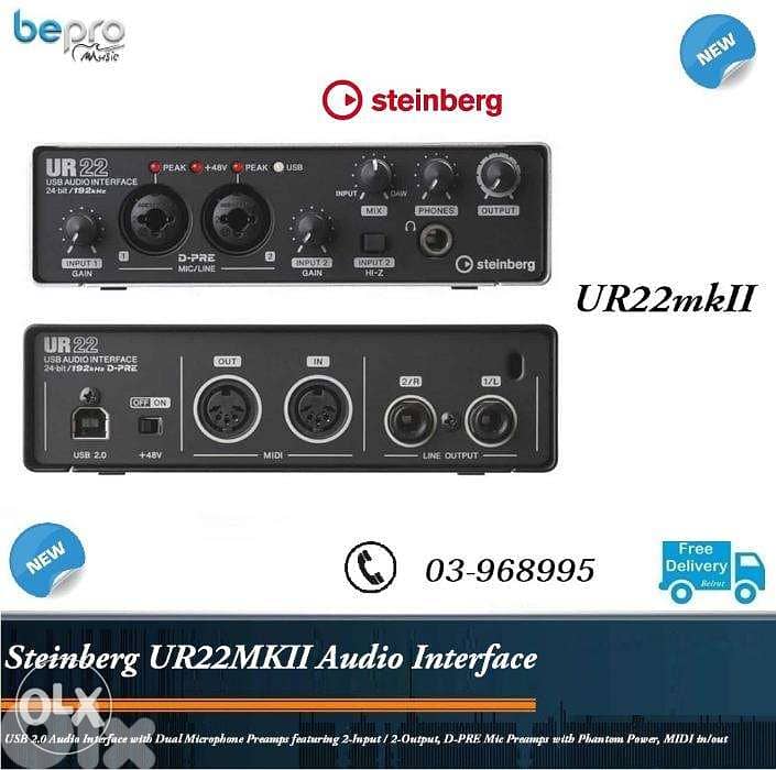 Steinberg UR22MKII 2-Channel USB Audio Interface, Like new. 0