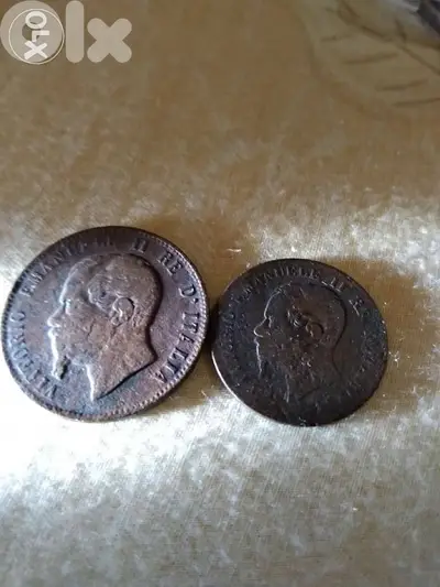 Set of two Napoleon III Bronze Coins year 1863