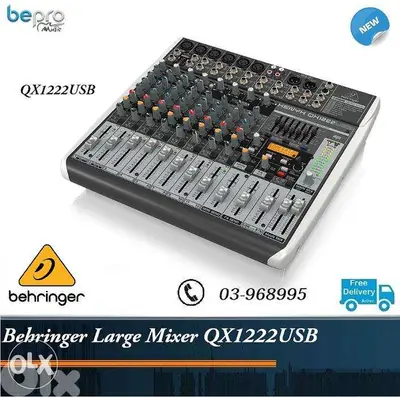 Behringer Xenyx QX1222USB Mixer with USB and Effects 12-inputs