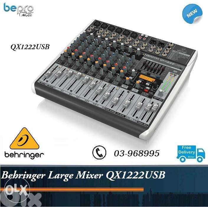 Behringer Xenyx QX1222USB Mixer with USB and Effects 12-inputs 0