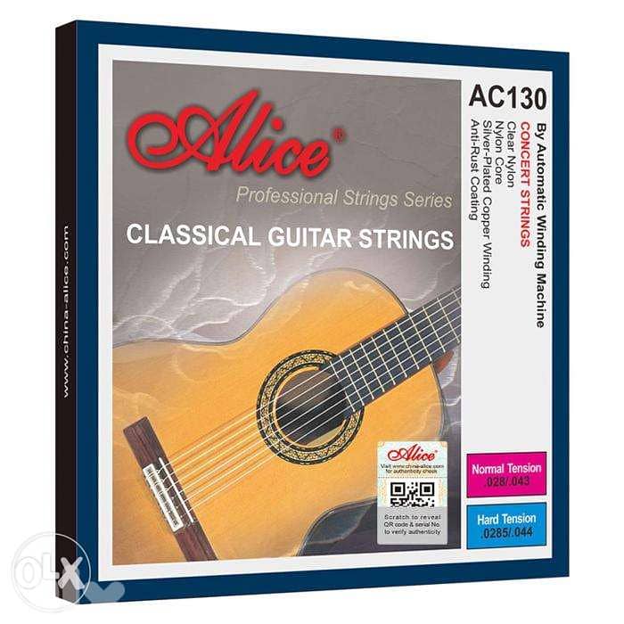Alice AC 130 Classical Guitar Strings Clear Nylon Silver-plated Copper 3