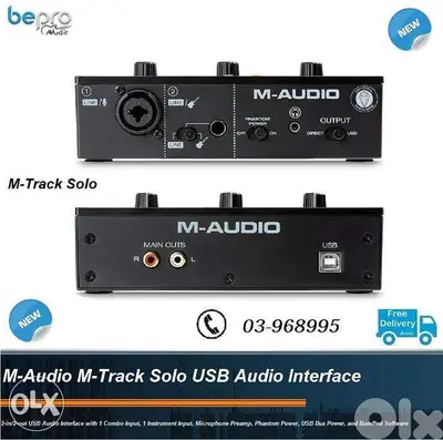 M-Audio M-Track Solo USB Audio Interface,2-in/2-out 2-channel,maudio