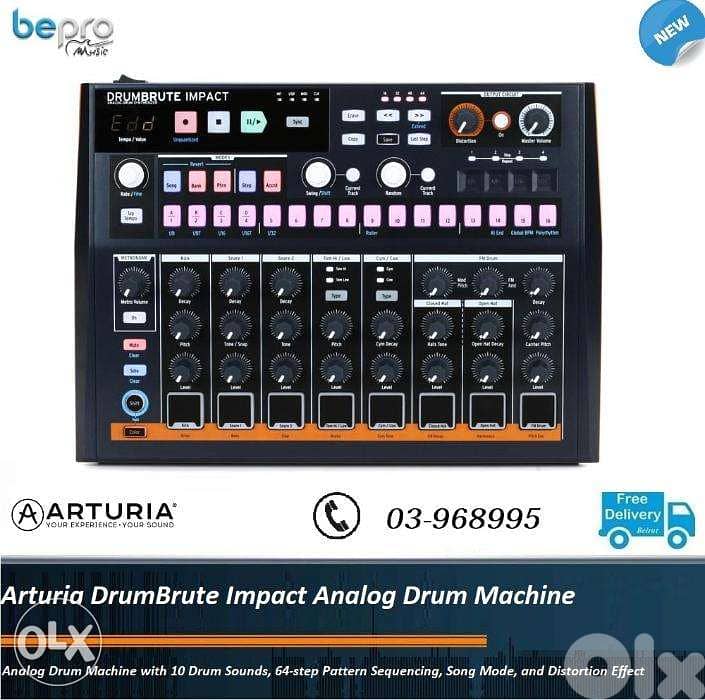 Arturia DrumBrute Impact Analog Drum Machine, 64-step Pattern Sequence 0