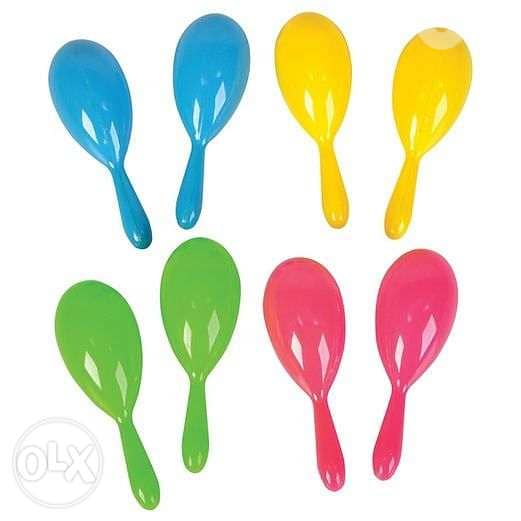 Brand New Plastic Neon Maracas Instrument 0