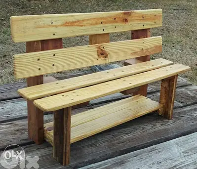 Wood outdoor styling banche بنك خارجي خشب سميك