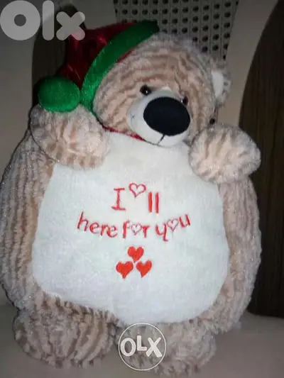 VALENTINE Teddy bear Plush Large Toy 40 Cm +a letter: I'LL HERE 4 YOU.