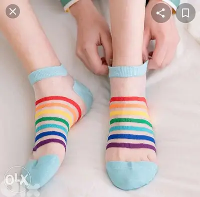 rainbow transparent  socks