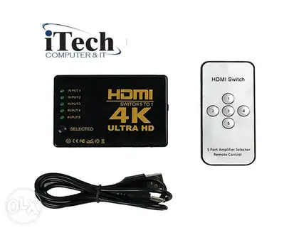 Ultra 4k 5x1 HDMI switch 5 in 1 with IR RF remote