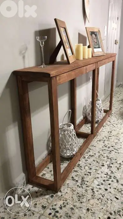 Handmade wood table 30cm طاولة حيط خشب تصنيع يدوي