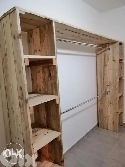 Closet wood rustic creative style 260x195 خزانة خشب0