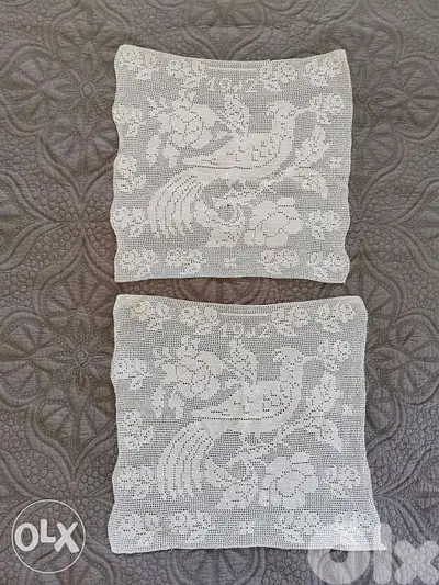 2 crochet table covers