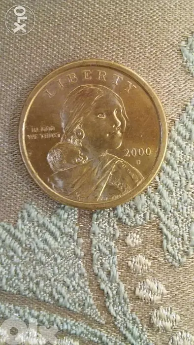 1 USA Dollar Memorial Indian Woman Head Bronze Coin Sakajawa year 2000