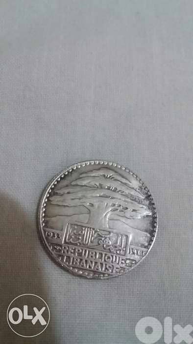 Lebanese Republic Silver 25 Piasters year 1933 0