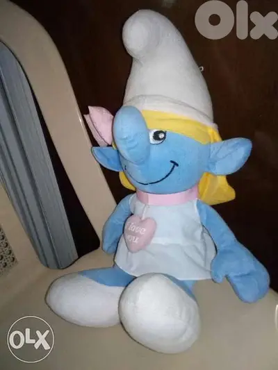 SMURFETTE LOVE LARGE PLUSH doll says I LOVE YOU by her hair 46 Cm=16$