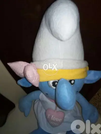 SMURFETTE LOVE LARGE PLUSH doll says I LOVE YOU by her hair 46 Cm=16$