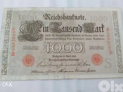 German Reich Large Banknote year 1910