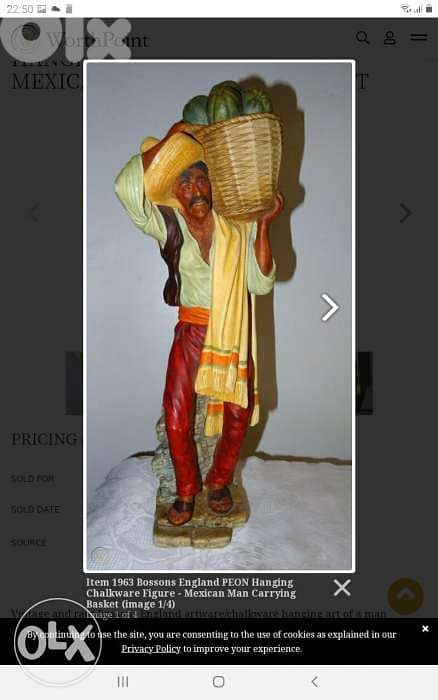 1963 Bossons England Peon Hanging chalkware figure 1