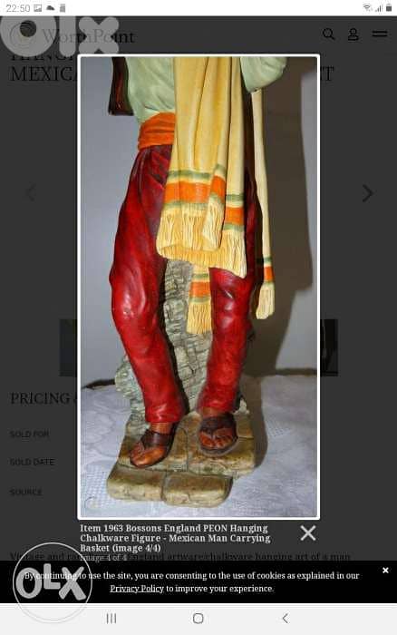 1963 Bossons England Peon Hanging chalkware figure 2