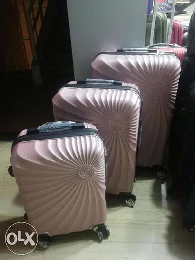 Travel Suitcase set for women clear pink 8I-539225