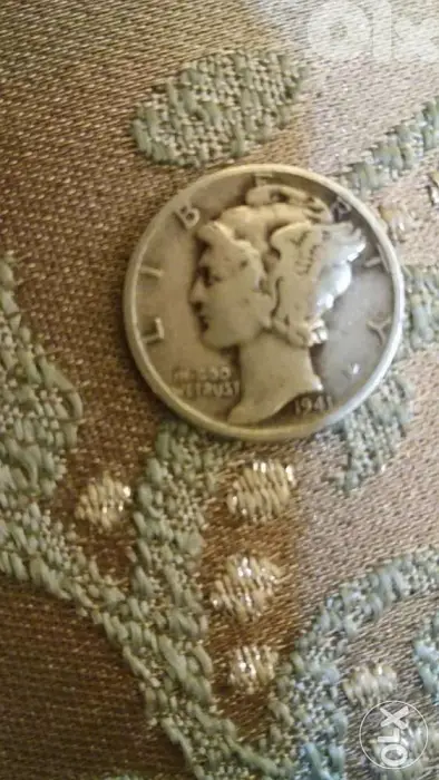 USA silver Dime Coin with the Winged Liberty Head year 1941