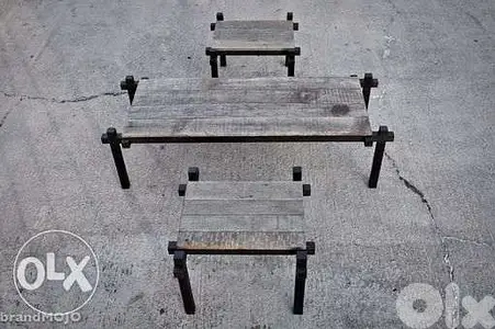 Metal and wood unique banches بنك حديد وخشب