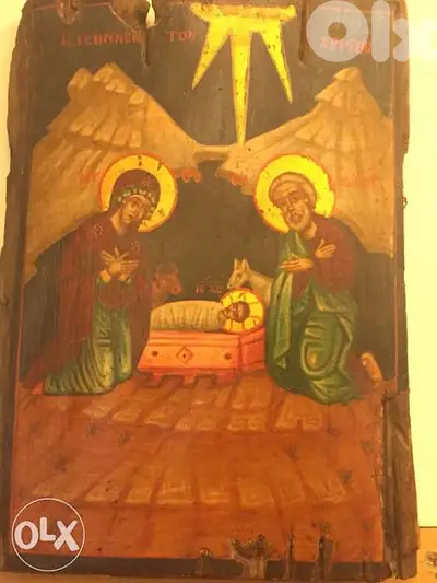 very rare greeck icon 18th century nativity