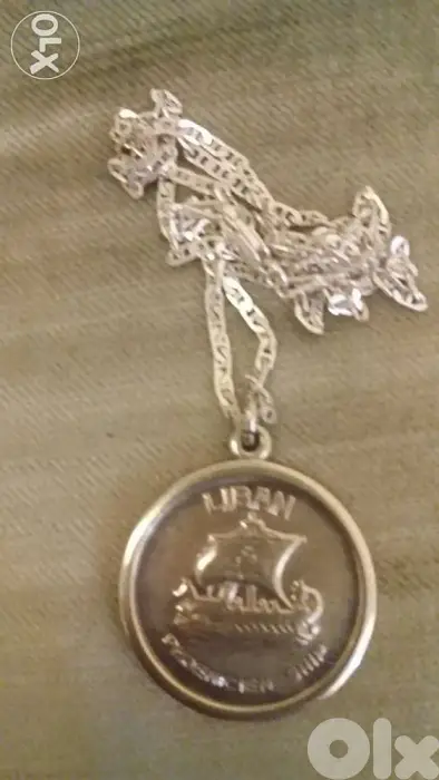 Lebanon Memorial Pendant with the Phencian ship & Silver neckless